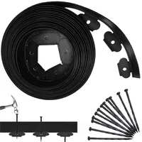 SilverChry Flexible Rasenkante aus Kunststoff, 5m*5cm Garteneinfassung für den Außenbereich, Mähkante Pflastersteine Palisade mit Erdanker (Schwarz)