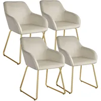 Tectake tectake® Esszimmerstuhl, gepolstert, in Samtoptik, durchgehende Lehne, 57