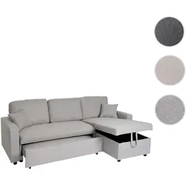 Mendler Eckcouch mit Bettkasten 2-Sitzer Grau