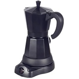 InSyoForeverEC Espressokocher Elektrische Kaffeemaschine 300ml für 6 Tassen Mokka Espresso Kocher mit separatem Boden Esspressokaffeemaschine klein Aluminium Espressomaschine Schwarz