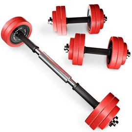 Sportstech Hantel AH300 2in1 Set Kurzhanteln 30 kg abnehmbare Silikonüberzüge schwarz|grau|rot