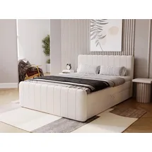 GRAINGOLD Boxbett mit Bettkasten 180x200 Creme Samt, Osteno