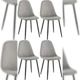 CLP 4er Set Esszimmerstühle Napier Hellgrau Stoff