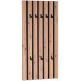 XORA Wandgarderobe Schwarz, Eiche Artisan, 45x90x4 cm, Garderobe, TIP in MDF Artisaneiche Dekor