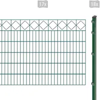 Arvotec Doppelstabmattenzaun »EXCLUSIVE 120 zum Einbetonieren "Karo" mit Zierleiste«, Zaunhöhe 120 cm, Zaunlänge 2 - 60 m 17223940-0 dunkelgrün H/L: 120 cm x 34 m