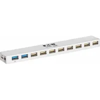 Eaton Power Quality Tripp Lite 10-Port USB 3.0 / 2X (5Gbps) - 8X 2.0 Combo Hub Charging 2 USB 3.0 & 8 Ports with Support U360-010C-2X3 10-Anschluss-USB 3.0/USB Kombi-Hub Weiß