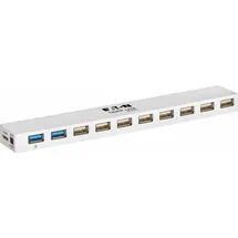 Eaton Power Quality Tripp Lite 10-Port USB 3.0 / 2X (5Gbps) - 8X 2.0 Combo Hub Charging 2 USB 3.0 & 8 Ports with Support U360-010C-2X3 10-Anschluss-USB 3.0/USB Kombi-Hub Weiß