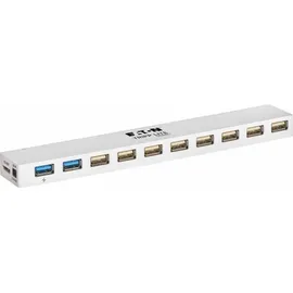 Eaton Power Quality Tripp Lite 10-Port USB 3.0 / 2X (5Gbps) - 8X 2.0 Combo Hub Charging 2 USB 3.0 & 8 Ports with Support U360-010C-2X3 10-Anschluss-USB 3.0/USB Kombi-Hub Weiß