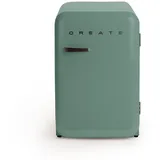 CREATE / RETRO FRIDGE 83.5 BLACK/Kühlschrank in Salbeigrün, Griff Schwarz / 98W, niedriger Verbrauch, 2 Ablagen, Temperaturregler, Flaschenhalter, 56x54x84cm