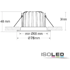ISOLED LED Einbauleuchte Sys68 MiniAMP 5W rund weiß