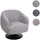 Mendler Cocktailsessel HWC-J76 Bouclé 70 x 80 x 80 cm Hellgrau drehbar mit Kissen