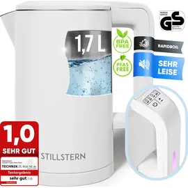 STILLSTERN Wasserkocher Temperatureinstellung [1,7L | 40-55-70-85-100°C], 12 Std. Warmhalten, Präzisionsausguss aus Edelstahl, Anti-Fingerprint, Schnelles Aufheizen [2200W], Leise,