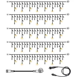 SYSTEM 24 KOMPLETT SET 15m - LED Lichtervorhang Eisregen Glitzereffekt - Icicle ...