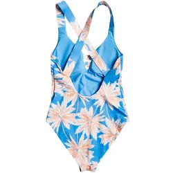 ROXY Damen Badeanzug PT LOVE J, AZURE BLUE PALM ISLAND, S