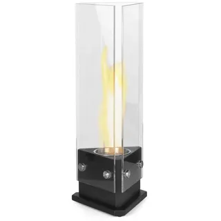 Moritz Dekokamin Tischkamin 51 x 20 x 17 cm Dreieck 500 ml Edelstahldose, Edelstahl, Standkamin Ethanolbrenner Glasfeuer Terrassenfeuer Kamin weiß