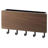Japanischer Schlüsselhalter Aus Holz Zur Wandmontage Mit 5 Haken, Multifunktional Für Zuhause (farbe: Walnussholz)