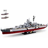 Sluban Klemmbausteine M38-B1102 MODELBRICKS-Bismarck Battleship 2-IN-1, Mittel, grau