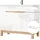 Lomadox Waschtisch Set mit 100cm Unterschrank in Hochglanz weiß, Wotaneiche, B x H x T ca. 100 x 85 x 46cm