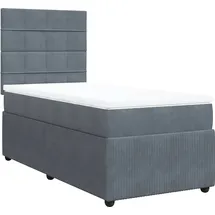 vidaXL Boxspringbett mit Matratze Dunkelgrau 90x200 cm Samt - Grau