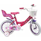 Disney Minnie Kinderfahrrad 14 Zoll Fahrrad für Körpergröße 100 - 115 cm oder ab 3,5 Jahre mit Puppensitz und Korb