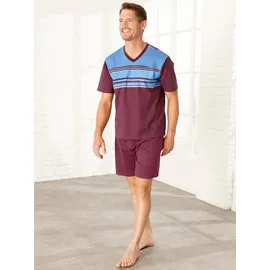 Shorty, Herren, Gr. 60/62, bunt (marine, bordeaux), 100% Baumwolle, Homewear-Sets Shorty