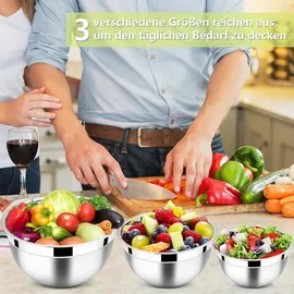 luxuskollektion Rührschüssel Set Salatschüssel Deckel 4.5L 2.7L 1.5L