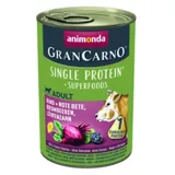 Animonda GranCarno Adult Superfoods Rind + Rote Bete, Brombeeren, Löwenzahn Hundefutter nass