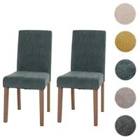 Mendler Einzelst�ck | 2er-Set Esszimmerstuhl Littau, Stuhl Küchenstuhl Hochlehner,