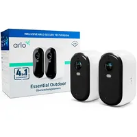 Arlo Überwachungskamera Essential Outdoor Camera 2er Pack", schwarz-weiß Schwarz