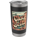 Ciao Bella Italien Retro Roller Vintage Urlaub Motiv Doppelwandiger Edelstahl-Thermobecher