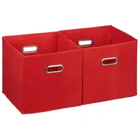 Relaxdays 4 x Aufbewahrungsbox, Regalkorb ohne Deckel, Faltkiste mit