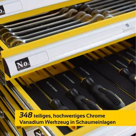 BAMATO Premium Werkstattwagen WORK-550 mit 348-tlg CrV Werkzeugset