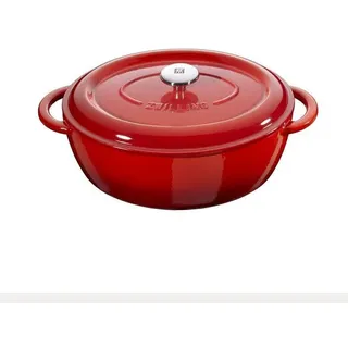 Zwilling Cocotte Gusseisen Bräter 29cm oval Rot Neu OVP - 29 cm X 16 cm X 35,5 cm