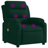 vidaXL Massagesessel mit verstellbarer Rückenlehne Samt 55 x 100 x 73,6 cm Dunkelgrün mit Fernbedienung
