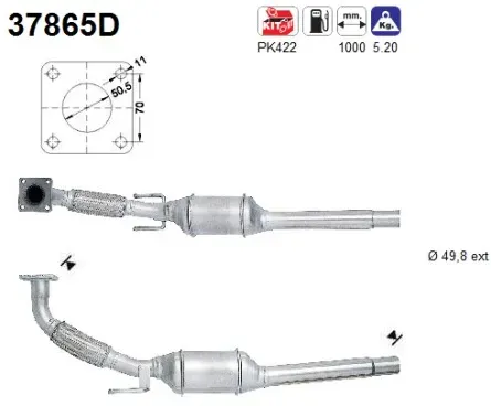 AS Katalysator 37865d für VW
