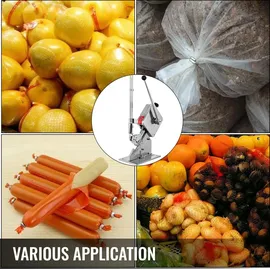 Happybuy VEVOR Hochwertige manuelle u-förmige Wurst-Klipper-Schneidemaschine mit 2 Schachteln Clips, 5000 Stück, robuste Brot Schneidemaschine aus A304-Fe...