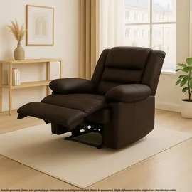 MCW Relaxsessel G15 Leder/Kunstleder 87 x 101 x 150 cm Braun mit verstellbarer Rückenlehne