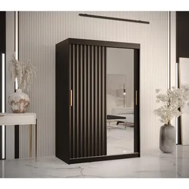 abiks möbel Schwebetürenschrank RIFLO WAVE 120 x 200 x 62 cm Schwarz