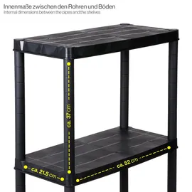 Kreher Kunststoffregal 5 Böden Kunststoff 12 Zoll schwarz