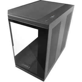 Mars Gaming MC-3TCORELCD ATX Gaming-Gehäuse, anpassbarer 7,2" IPS-Bildschirm, dreifaches herausnehmbares gehärtetes Glas, Doppelkammerstruktur, Unterstützung für Flüssigkeitskühlung bis 360mm, Schwarz