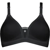 triaction by Triumph "Triaction Trophy N", Damen, Gr. 75, Cup E, schwarz, Single Jersey, Obermaterial: 53% Polyamid, 24% Baumwolle, 22% Elasthan (LYCRA), 1% Viskose, BHs Sport-BH, atmungsaktiv und hoher Support