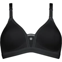 triaction by Triumph "Triaction Trophy N", Damen, Gr. 75, Cup E, schwarz, Single Jersey, Obermaterial: 53% Polyamid, 24% Baumwolle, 22% Elasthan (LYCRA), 1% Viskose, BHs Sport-BH, atmungsaktiv und hoher Support