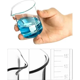 luxuskollektion Glas Becherglas Set 25ml-500ml, Abgestuftes Messbecher-Set