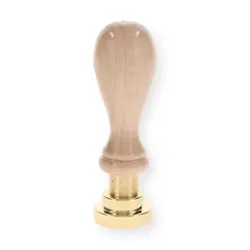 Personalisierter Wachssiegel-Stempel in 30 mm mit hellem Holzgriff