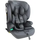 XOMAX LM238 Kindersitz mit ISOFIX I mitwachsend I 9-36 kg, 15 Monate - 12 Jahre, Gruppe 1/2/3 I 5-Punkt-Gurt und 3-Punkt-Gurt I Bezug abnehmbar und waschbar I ECE R129 I anthrazit