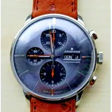 JUNGHANS -Meister Chronoscope Herrenuhr Saphirgrau Braun Automatik Saphirglas 41mm- 027/4224.02