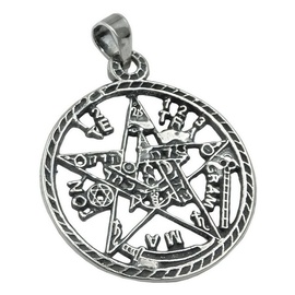 unbespielt Gallay Kettenanhänger 21mm Pentagramm Amulett geschwärzt Silber 925 (1-tlg) silberfarben