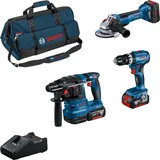 Bosch Professional 18V Profi-Set GSB 18V-45+GWS 18V-10+GBH 18V-22) (0615A5004C)
