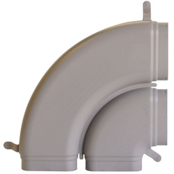 Zehnder Doppelkanalbogen ComfoFit CK300 horizontal 90 Grad, grau, Polymer, mit Dichtringen 990322021