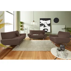 Polstergarnitur INOSIGN "Saltare elegant und komfortabel, OTTOs Choice", braun (dunkelbraun), H:78cm T:82cm, Sitzmöbel-Sets